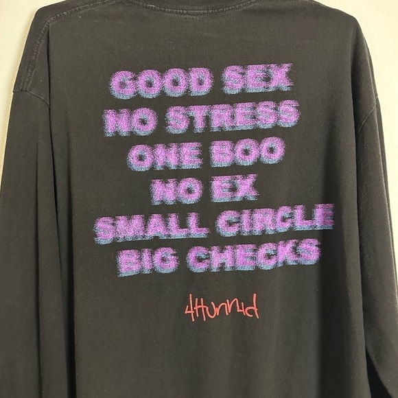 4 Hunnid Good Sex No Stress One Boo No Ex Size 2X T-Shirt - Picture 3 of 6